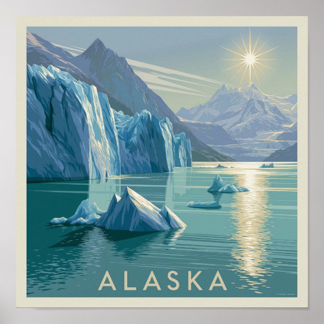 Alaska-Gletscherlandschaft Poster (Vorne)