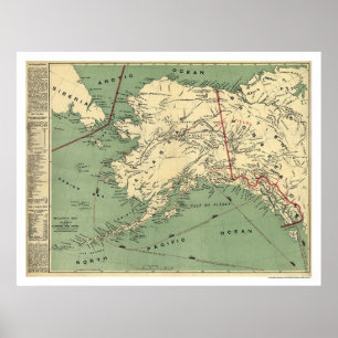 Alaska Gold Fields Karte 1897 Poster