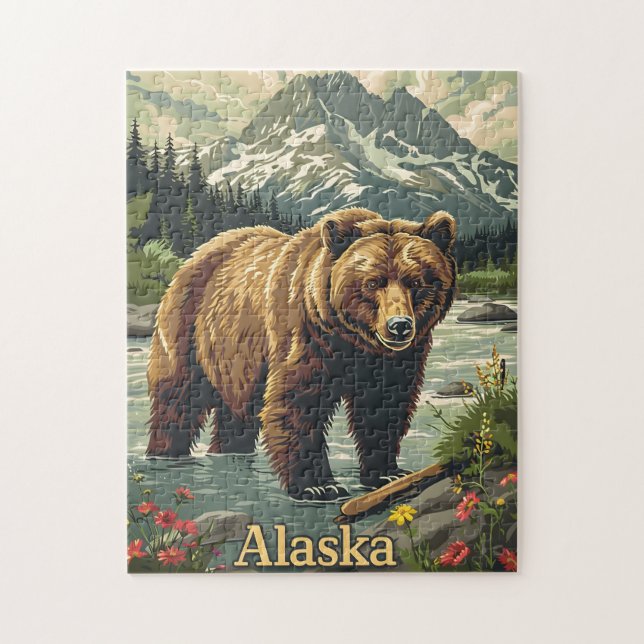 Alaska Grizzly Bear Puzzle (Vertikal)