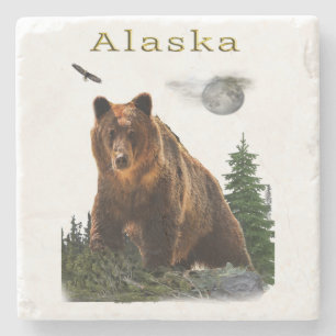 Alaska-Grizzlybär Steinuntersetzer