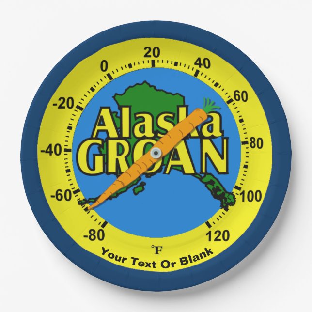 Alaska Groan Thermometer Pappteller (Vorderseite)