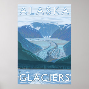 Alaska - Große Gletscherszene Poster