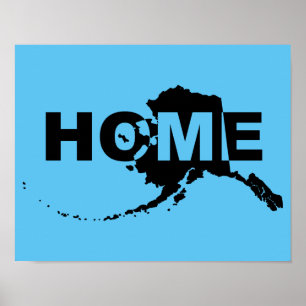 Alaska-Heimat-weg-von-Staat-Plakat-Schild Poster