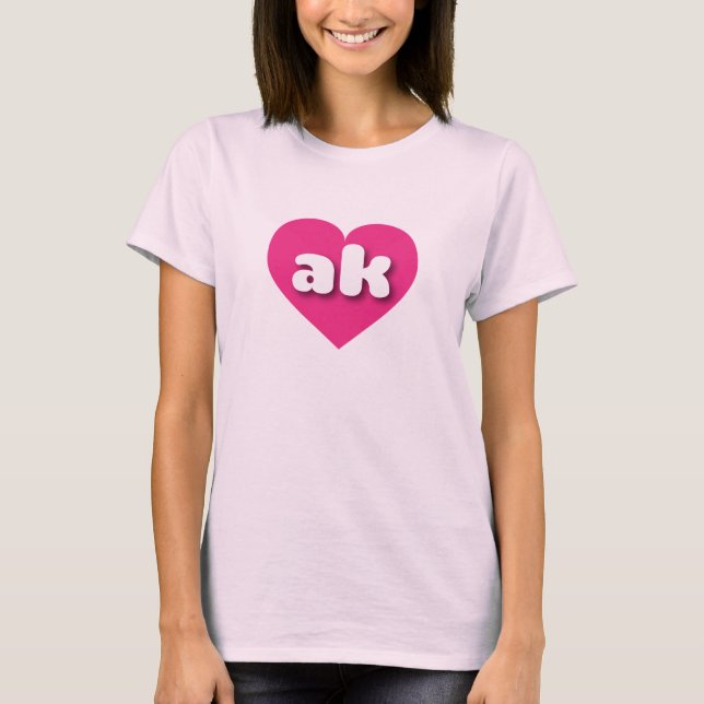 Alaska heiß rosa Herz - I Liebe ak T-Shirt (Vorderseite)