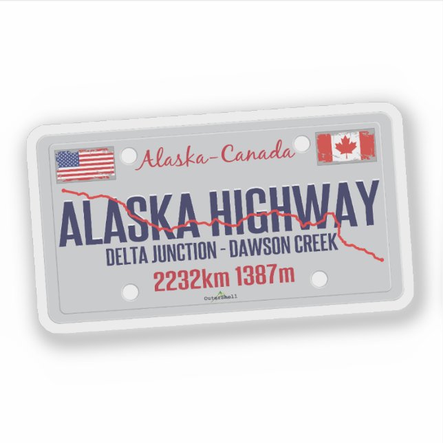 Alaska Highway Canada - Alaska USA 01 Sticker (Vorderseite)