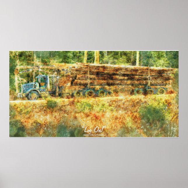 Alaska Highway Logging Truck Transport Art Poster (Vorne)