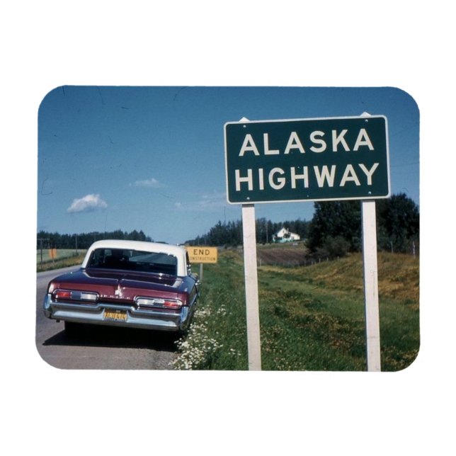 Alaska Highway Sign 1962 Vintag Magnet (Horizontal)