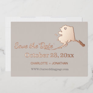 Alaska Hochzeit Save The Date Rose Gold Folieneinladung