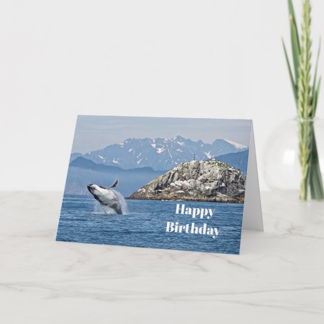 Alaska Humpback Whale Wildlife Foto Geburtstag Karte (Vorderseite)