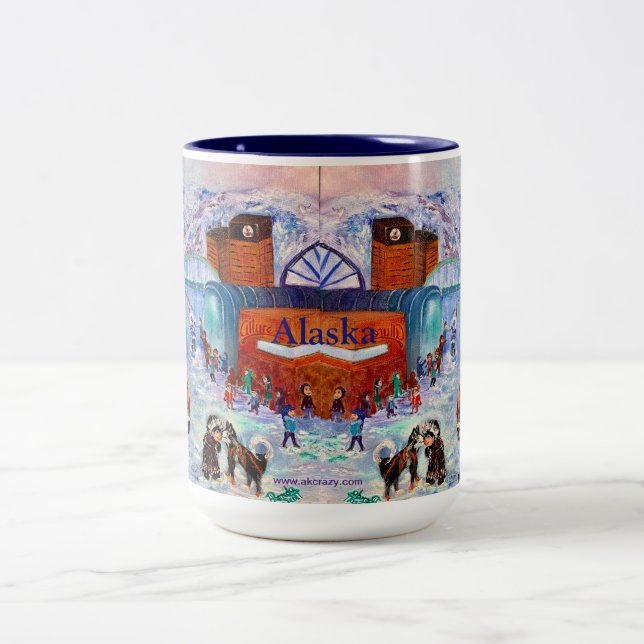 Alaska Husky Kisses Innenstadt Anchorage Tasse (Mittel)