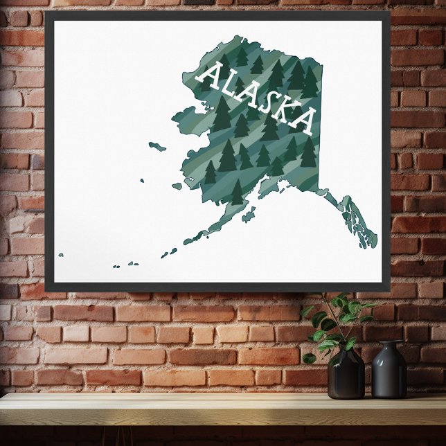 Alaska Illustriert Map Poster (Alaska Illustrated Map Poster
)