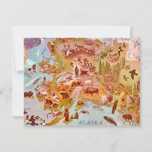 Alaska Illustrierte Vintage-Postkarte Postkarte