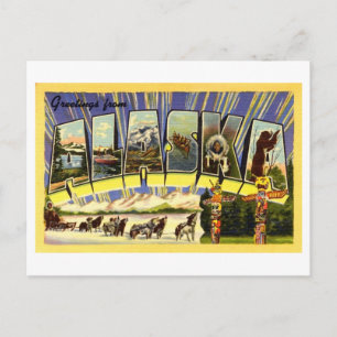 Alaska im Retro-Stil Grüße Postkarte