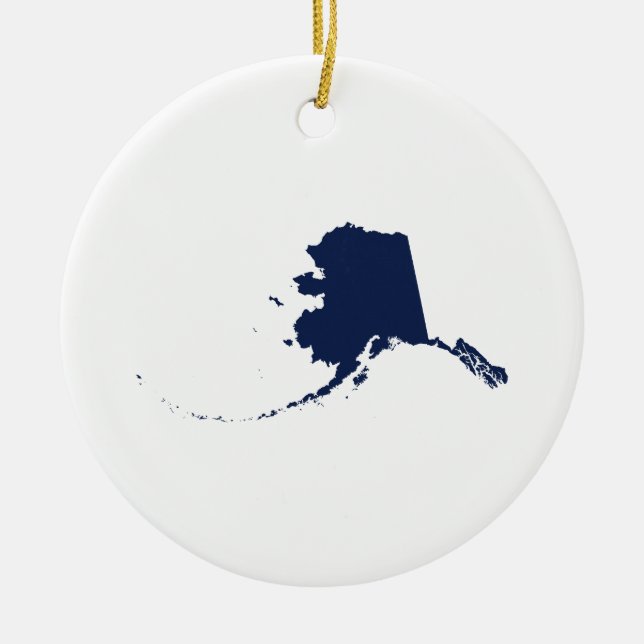 Alaska in Blau Keramik Ornament (Vorne)