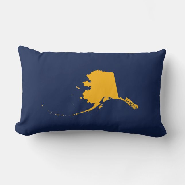 Alaska in Blau und Gold Lendenkissen (Vorderseite)