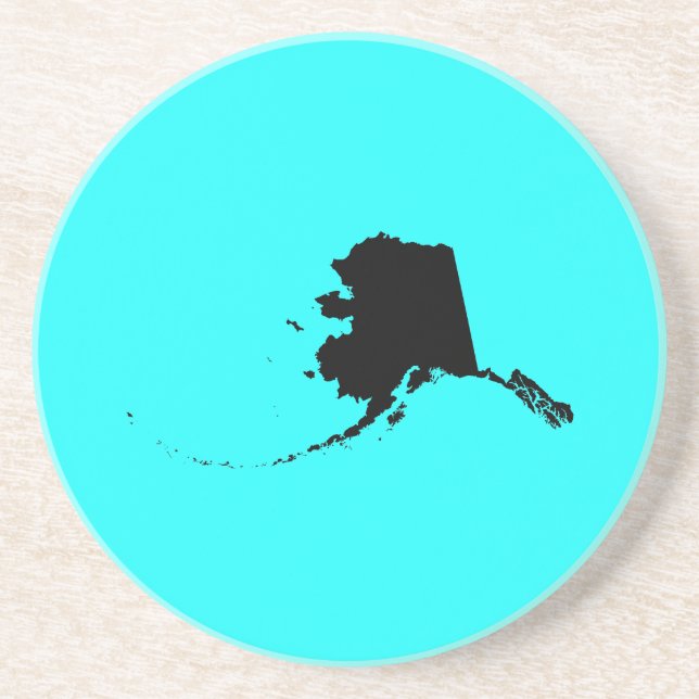 Alaska in Schwarz und Aqua Getränkeuntersetzer (Vorne)