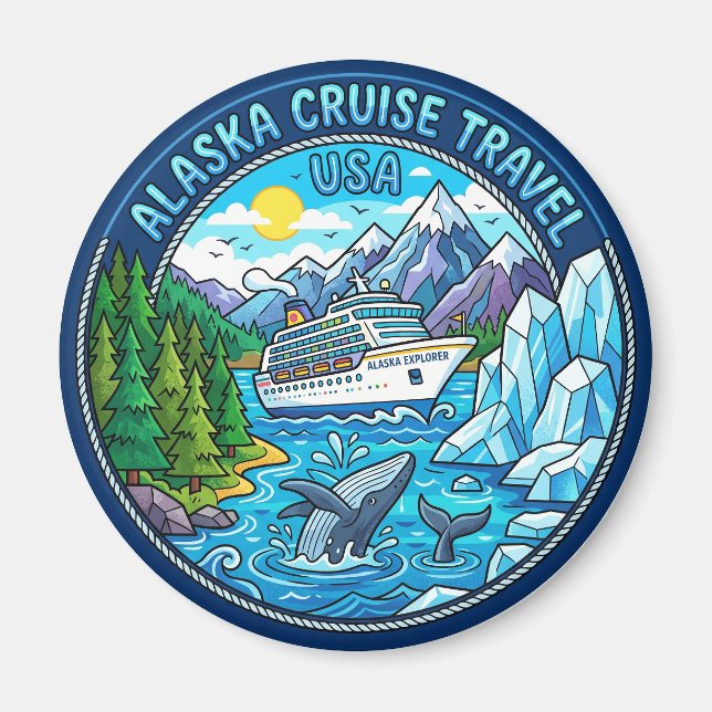 Alaska Inside Passage USA Magnet (Vorne)
