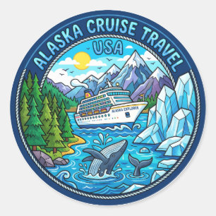 Alaska Inside Passage USA Runder Aufkleber