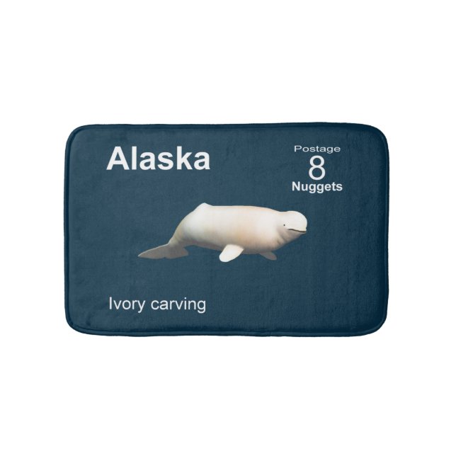Alaska Ivory Beluga Whale Briefmarke Badematte (Vorderseite)