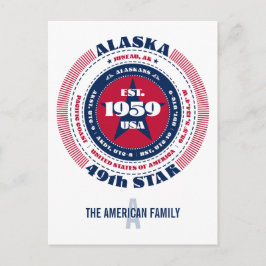 Alaska, Juneau, AK, Patriotic, Monogramm Postkarte