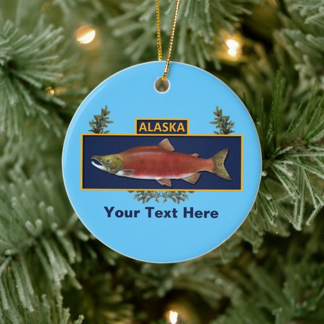 Alaska-Kampf-Fischer-Abzeichen Keramikornament (Baum)