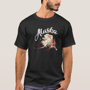 Alaska Karte Blumen Alaska AK Karte Alaska Alaska T-Shirt