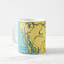 Alaska Karte Postcard Tasse