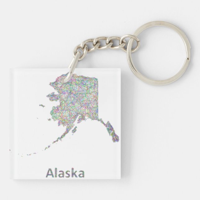 Alaska-Karte Schlüsselanhänger (Rückseite)