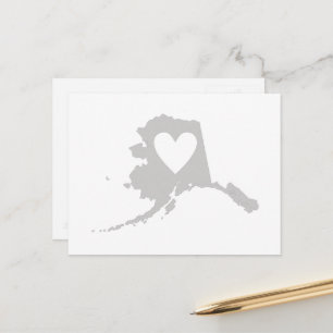 Alaska Karte Shape Gray Heart Cutout Alaskan