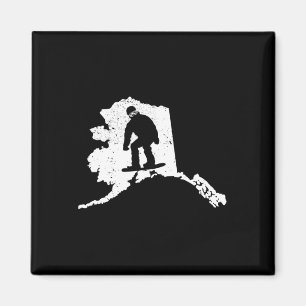 Alaska Karte Snowboarden Design Snowboarder Extrem Magnet