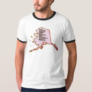 Alaska-Karte und Fakten T-Shirt