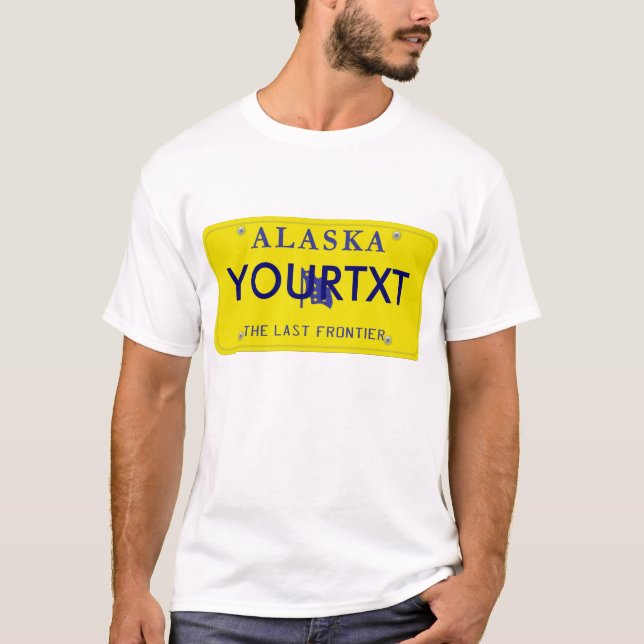 Alaska-Kfz-Kennzeichen T-Shirt (Vorderseite)