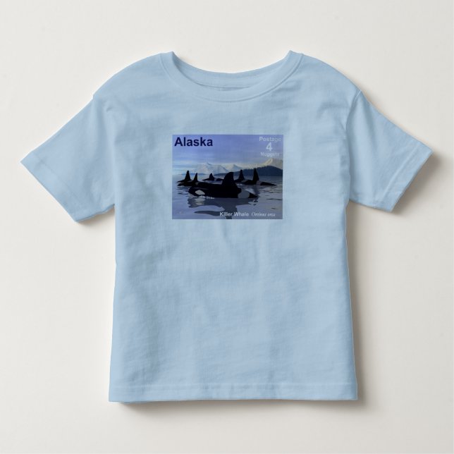 Alaska Killer Whales Briefmarke Kleinkind T-shirt (Vorderseite)