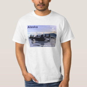 Alaska Killer Whales Briefmarke T-Shirt