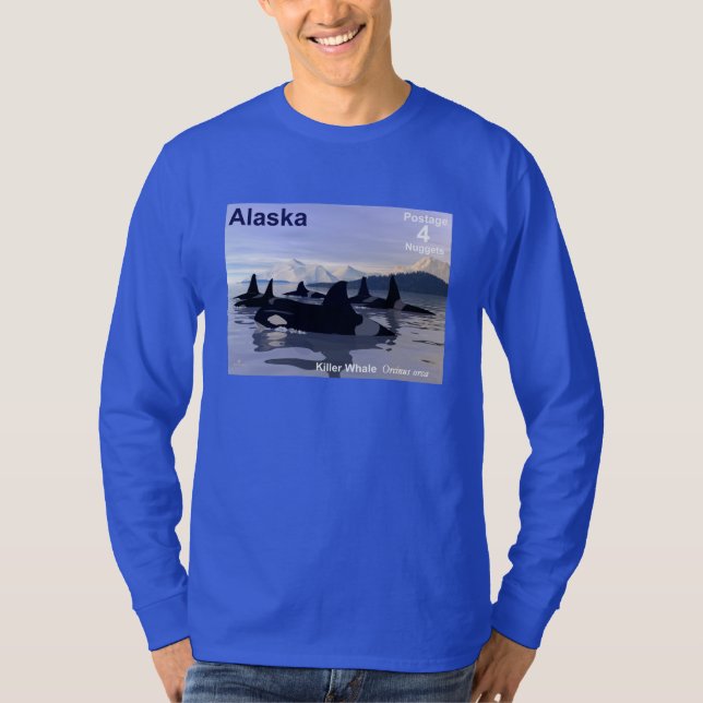 Alaska Killer Whales Briefmarke T-Shirt (Vorderseite)