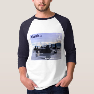 Alaska Killer Whales Briefmarke T-Shirt