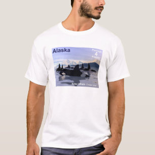 Alaska Killer Whales Briefmarke T-Shirt