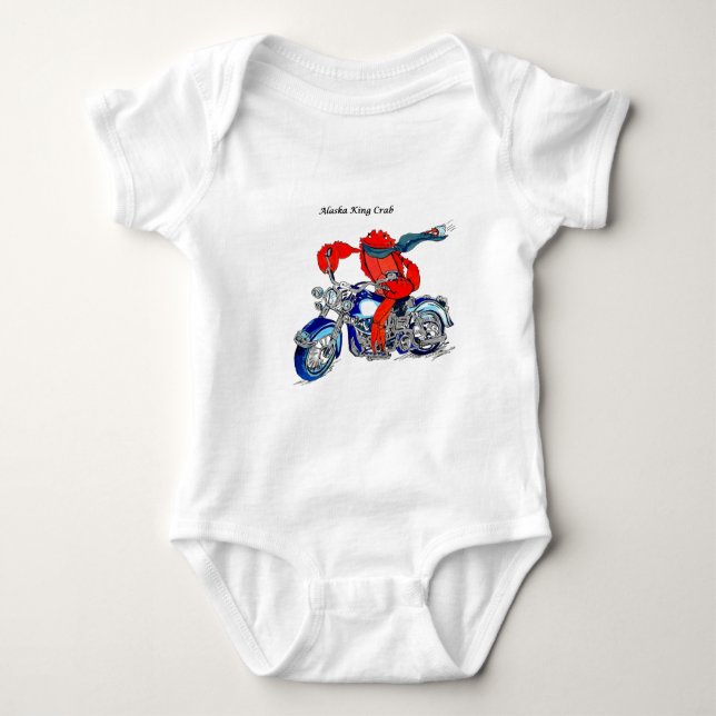 Alaska King Crab auf Motorrad Baby Strampler (Vorderseite)