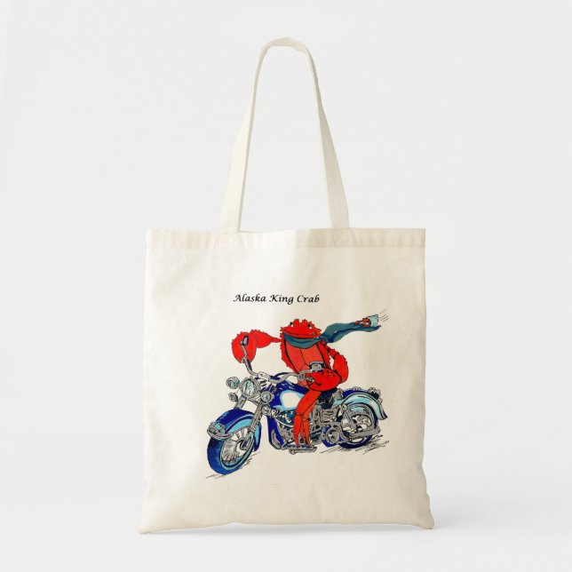 Alaska King Crab & Motorrad Shopping Bag Tragetasche (Vorne)