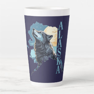 Alaska Kontur Wolf und Moon Milchtasse