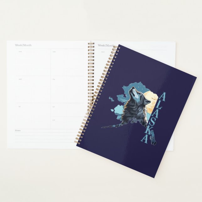 Alaska Kontur Wolf und Moon Planer (Anzeige)