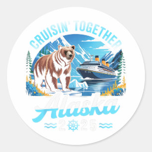 Alaska-Kreuzfahrt 2025 Cruisin Together Familienur Runder Aufkleber