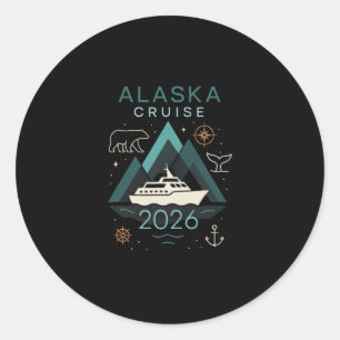 Alaska-Kreuzfahrt 2026 - Familienurlaubsreise Runder Aufkleber