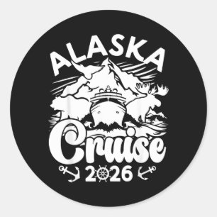 Alaska-Kreuzfahrt 2026 passende Familie Freunde Gr Runder Aufkleber
