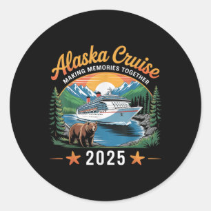 Alaska-Kreuzfahrt Erinnerungen Schaffend 2025 Fami Runder Aufkleber