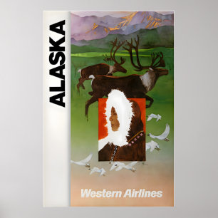 Alaska-Kunst Western Reiseplakat Alaskische Kunst Poster