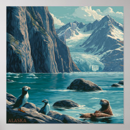 Alaska-Küstenwildlife Poster