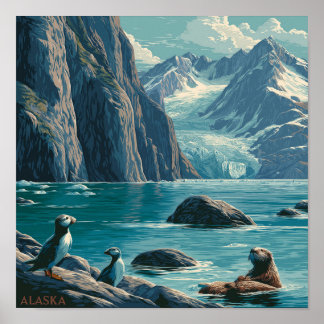 Alaska-Küstenwildlife Poster