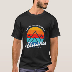 Alaska Land des Mitternachtssonne Urlaub Logo T-Shirt