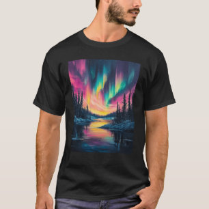 Alaska Landschaft Aurora Borealis Nordlichter V T-Shirt